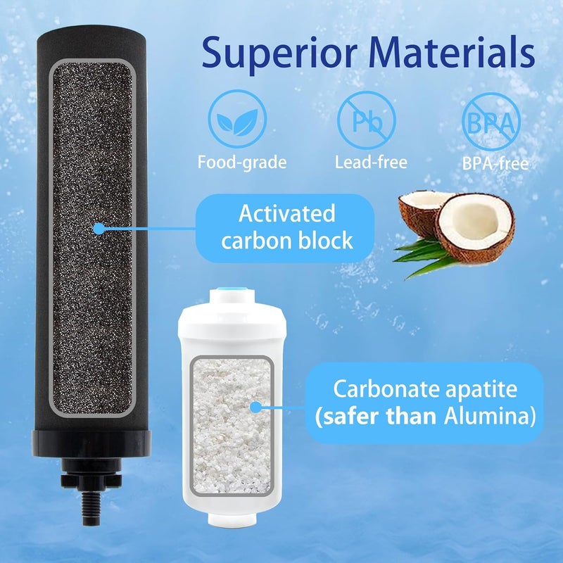 Renami Gravity Water Filter Replacement for Berkey® BB9-2® Black Filters & PF-2® Fluoride Filters, Compatible with Berkey® Gravity Water Filter System, Combo Pack - Image 3